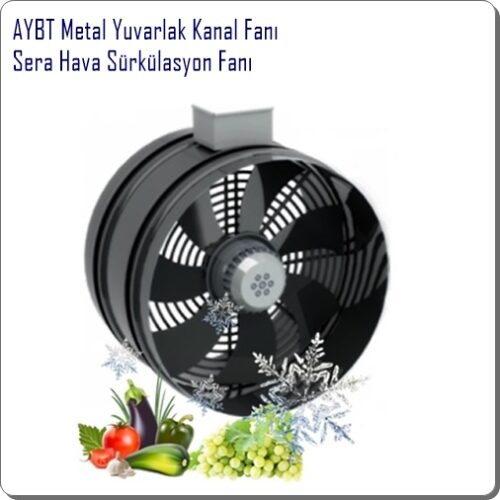 Sera Hava Sürkilasyon Fanı-AYBT Metal Yuvarlak Kanal Fanı- sera hava sürkilasyon fanı-Metal Round Duct Fan- greenhouse air circulation fan